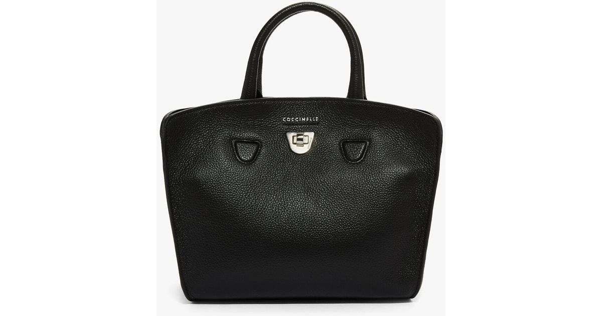 Coccinelle Angie Mini Noir Tumbled Leather In Black Lyst