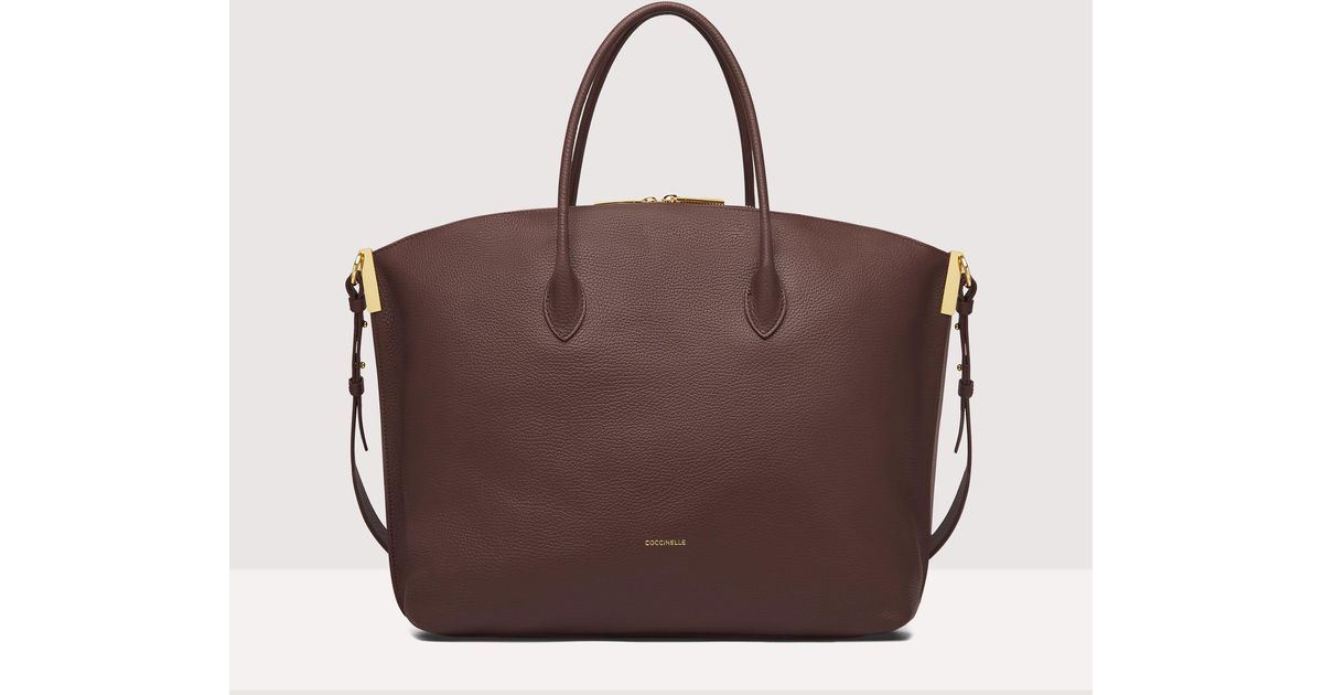 Coccinelle Leather Estelle Large Top Handle_ in Brown | Lyst