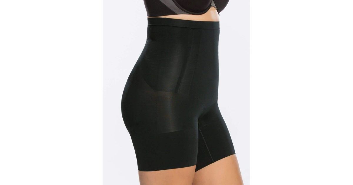 Spanx Synthetic Oncore High Waisted Mid Thigh Short in Black - Lyst