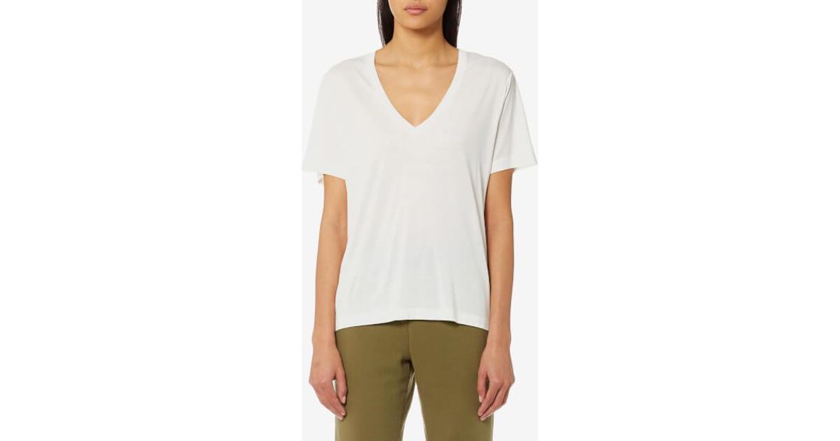 ralph lauren white v neck t shirt womens