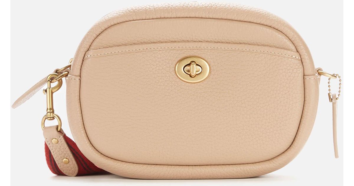 COACH Soft Pebble Leather Camera Bag in Natural Lyst