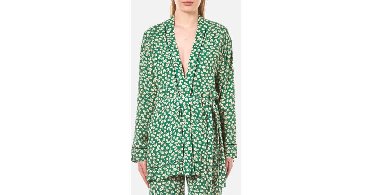 Ganni Synthetic Women's Dalton Crepe Kimono in Green - Lyst