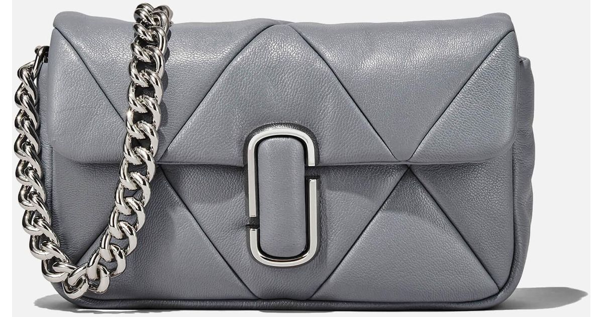 Marc Jacobs The Puffy Diamond Quilted J Leather Bag in Gray | Lyst