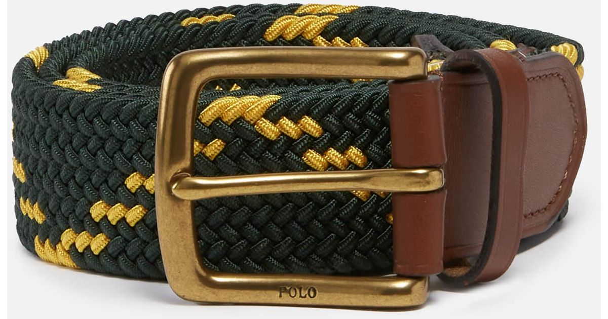 Polo Ralph Lauren Braid Pattern Stretch Belt in Green for Men Lyst