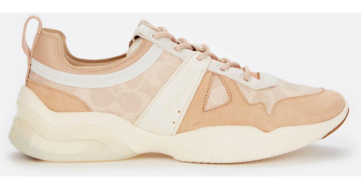 beige coach sneakers