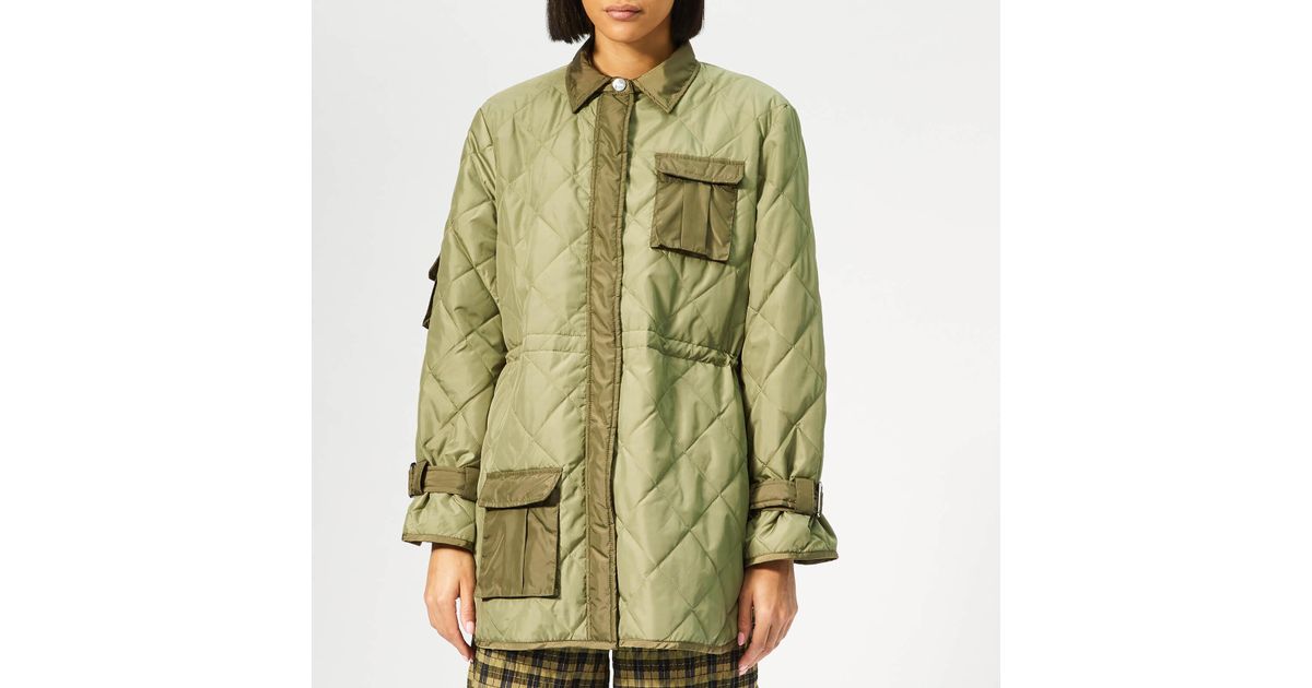 Ganni Synthetic Aspen Jacket in Green - Lyst