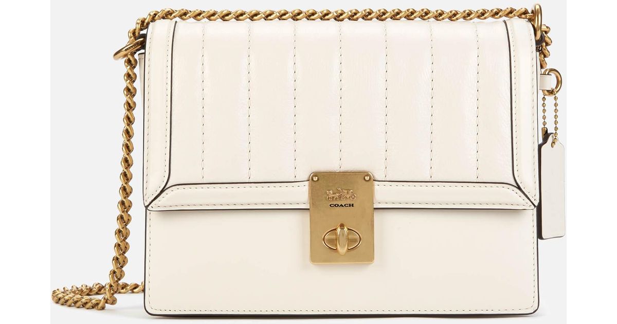 COACH Shoulder Bag 2way leather/Gold Hardware Ivory white Women Used