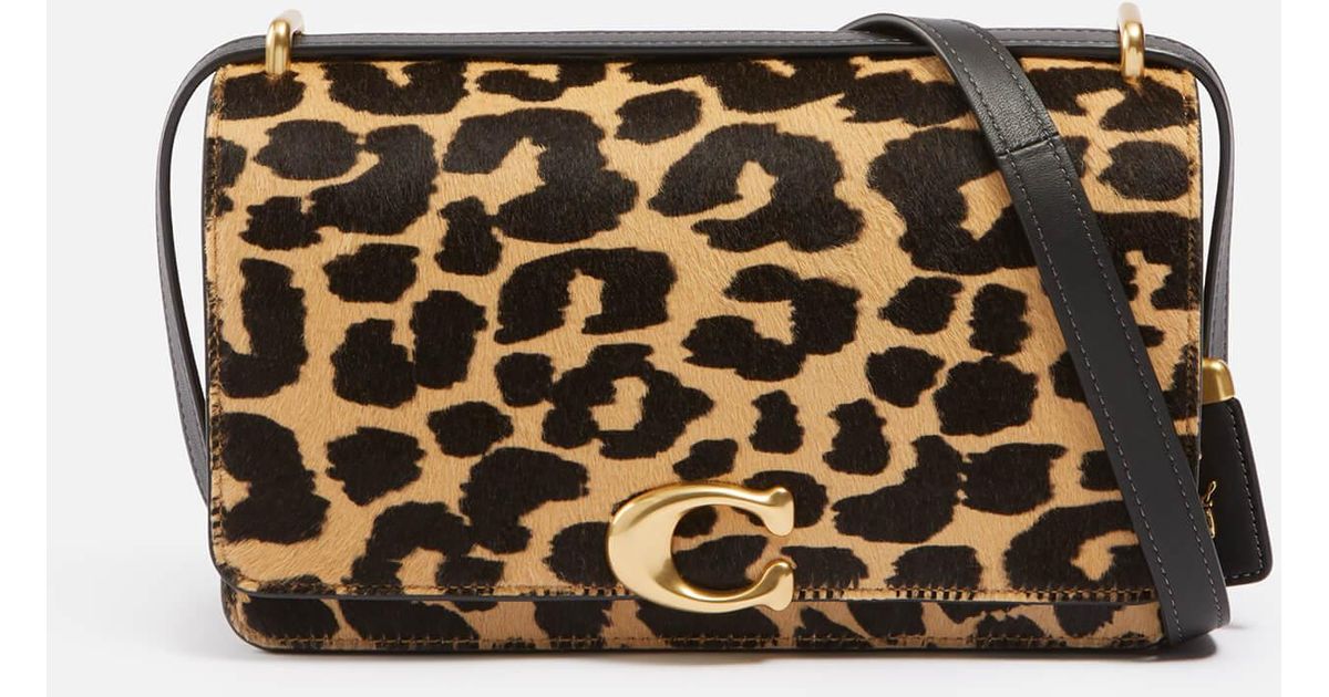 COACH®  Bandit Shoulder Bag In Haircalf With Leopard Print