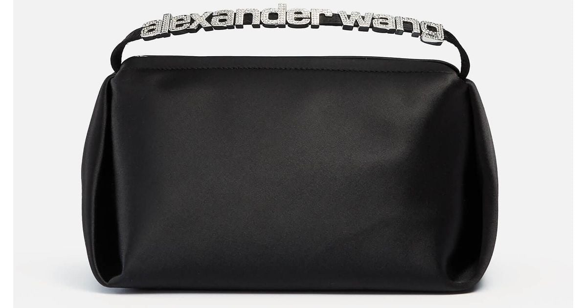 Womens Bags Makeup bags and cosmetic cases Alexander Wang Synthetic Logo Charm Embellished Marquess Micro Bag in Black Save 24% 