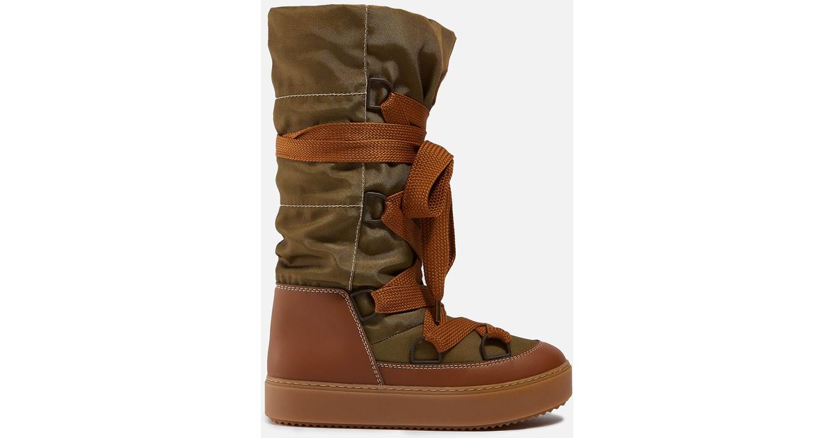 See By Chloé Naina Knee High Snow Boots in Brown | Lyst