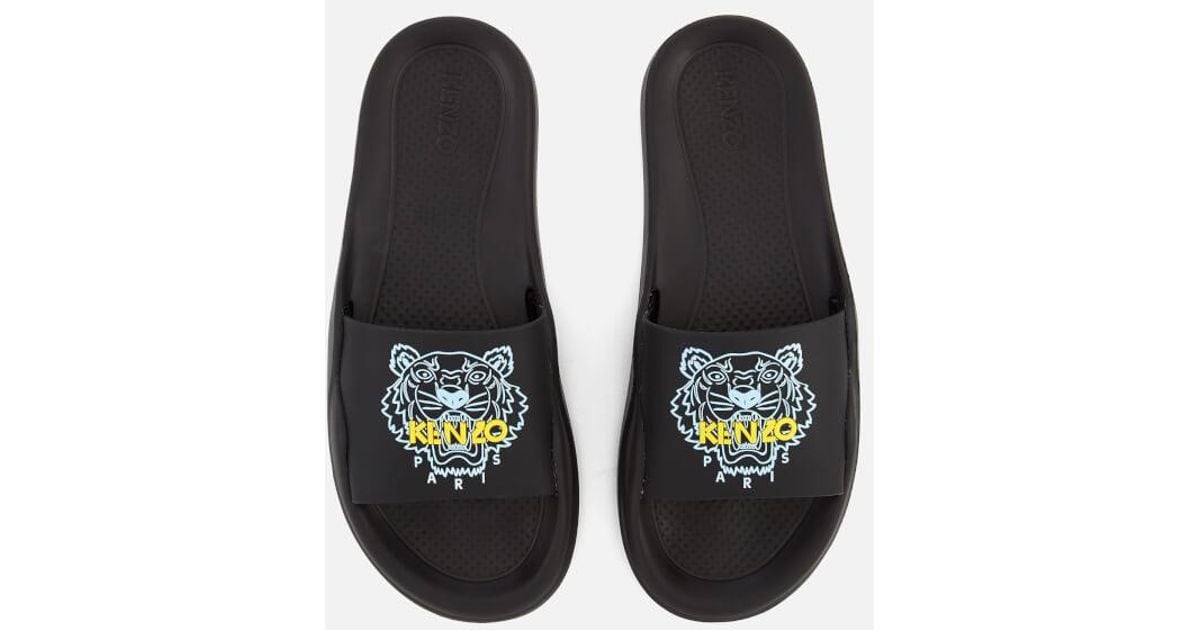KENZO Women's Tiger Logo Slide Sandals in Black - Lyst