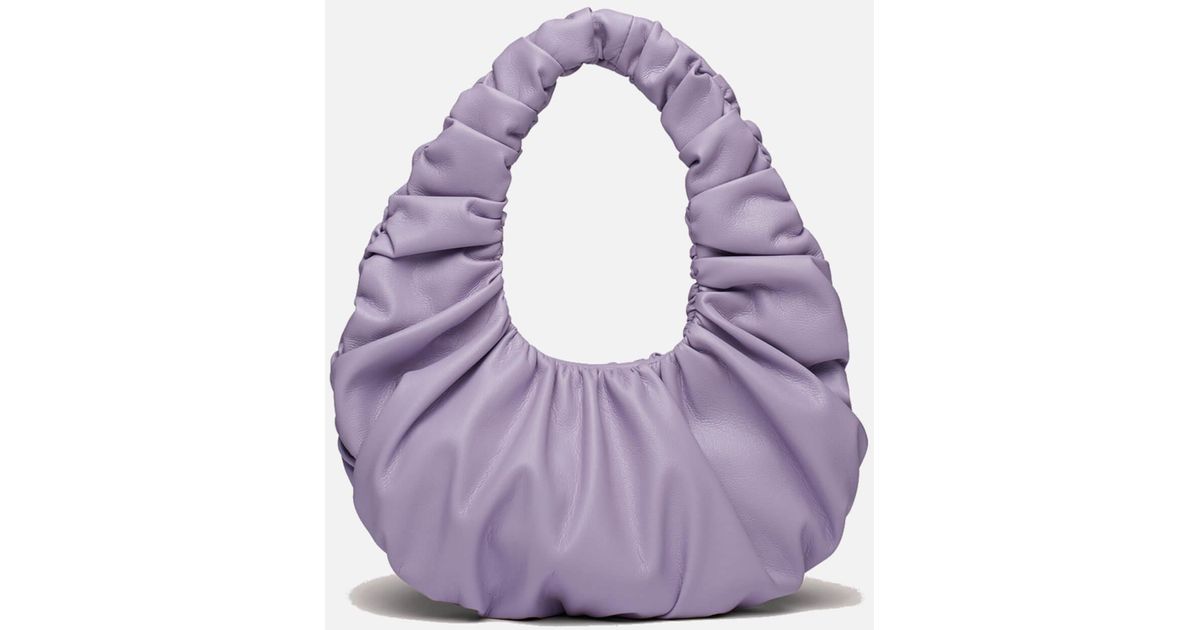 Nanushka Mini Anja Ruched Faux Leather Bag in Purple | Lyst