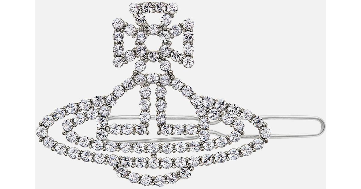 Vivienne Westwood Annalisa Silver-tone And Crystal Hair Clip in White ...