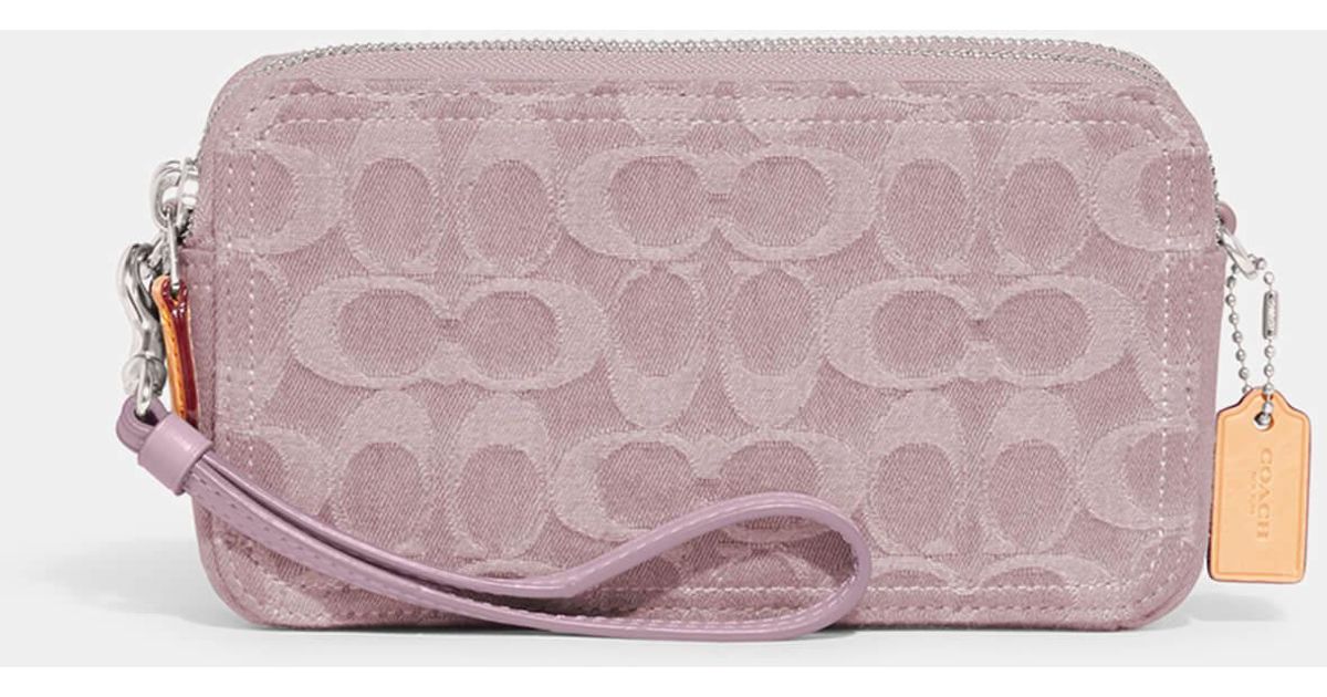 COACH Signature Kira Washed Denim Crossbody Bag in Pink Lyst UK