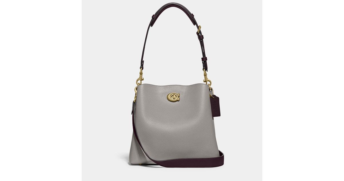 COACH Willow Leather Bucket Bag in Grey (Grey) | Lyst UK