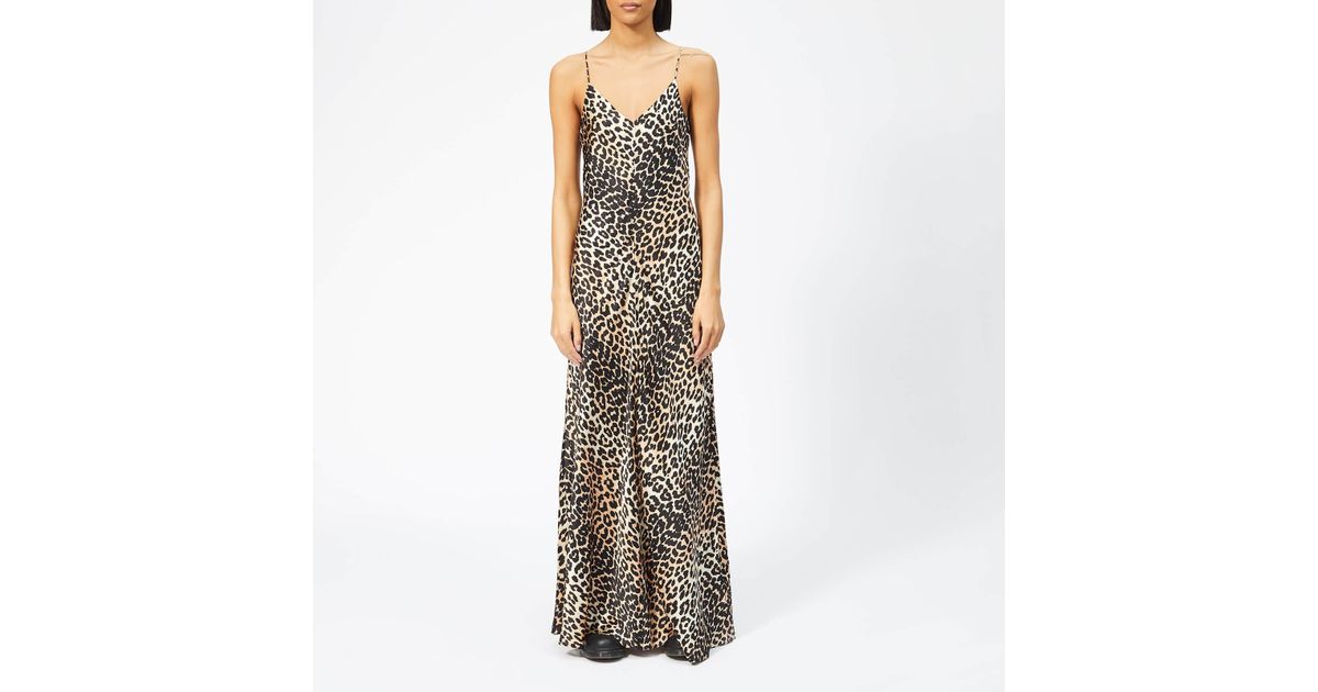ganni silk slip dress