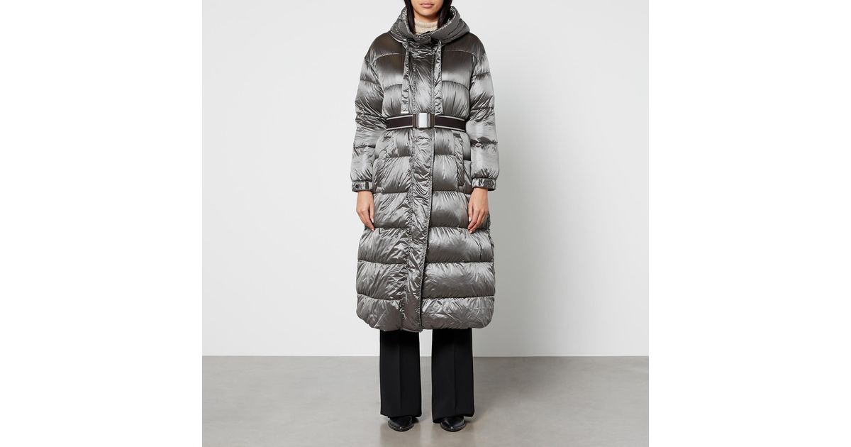 Max Mara Spacepar Quilted Nylon Down Coat in Black | Lyst