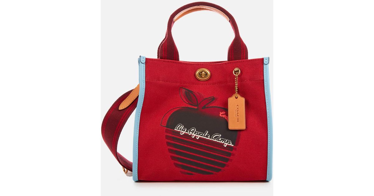 COACH Retro Big Apple Camp Canvas Tote Bag 22 in Red Lyst