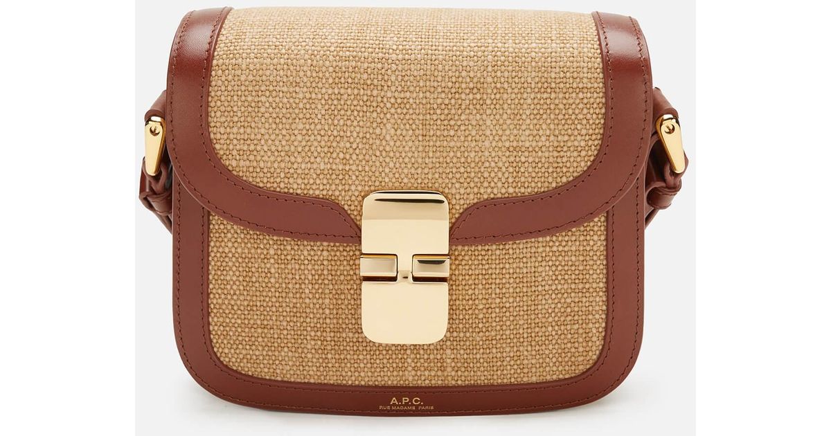 A.P.C. Grace Mini Canvas Bag in Brown | Lyst