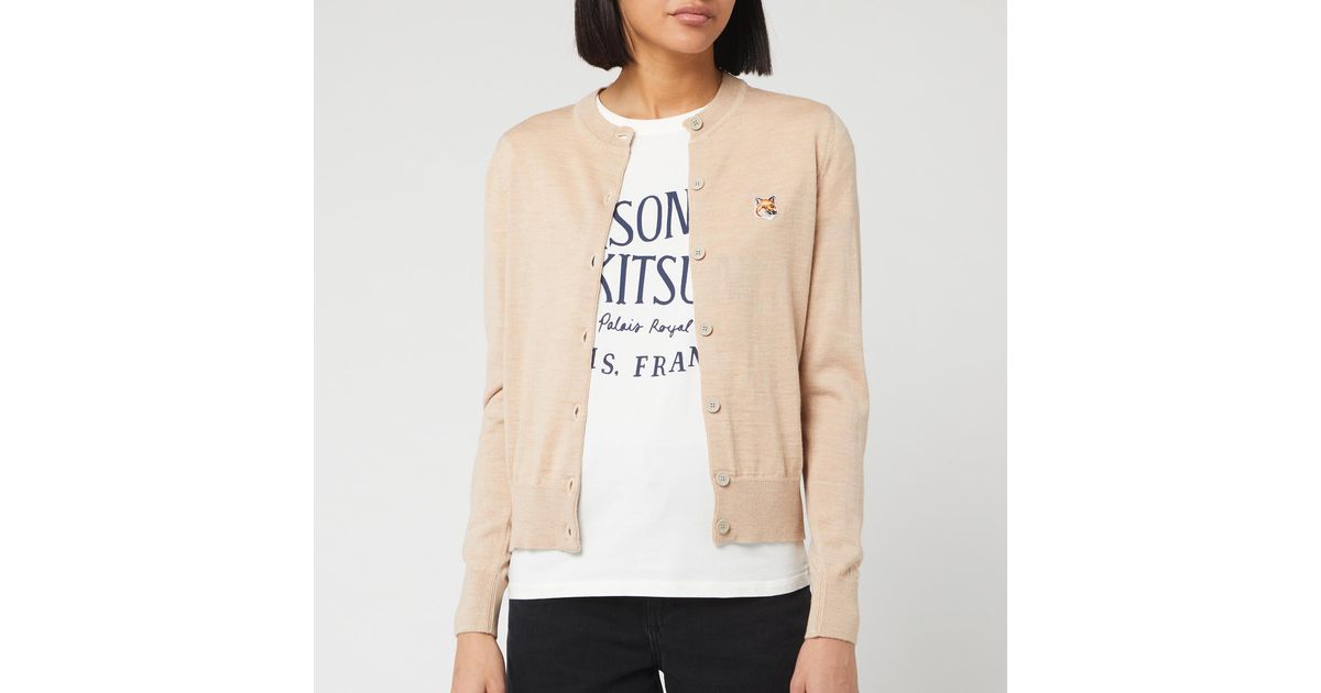 maison kitsune double fox head cardigan