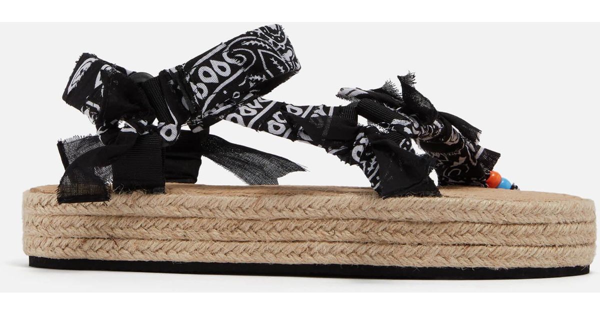 ARIZONA LOVE Bandana Trekky Cotton Sandals in Black | Lyst