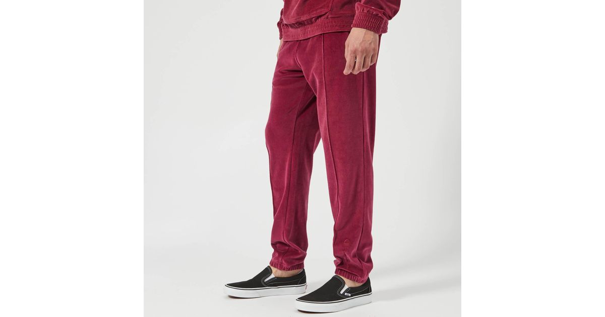 Champion Cotton Velour Track Pants in Burgundy (Red) for Men | Lyst