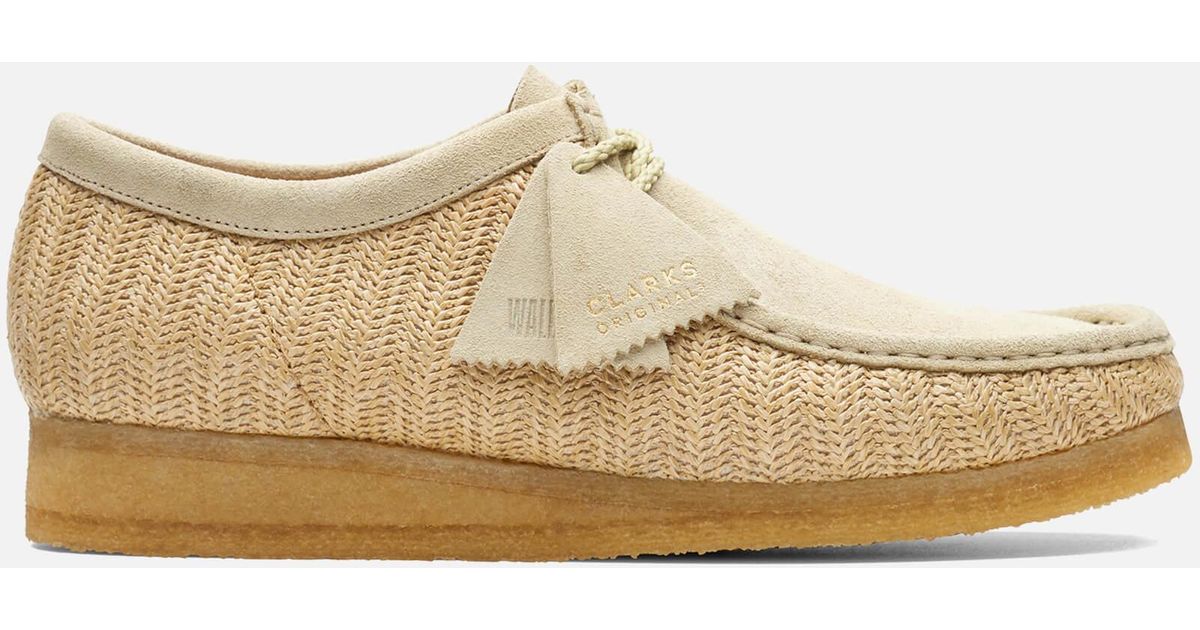 Clarks Wallabee Raffia Shoes in Natural for Men | Lyst