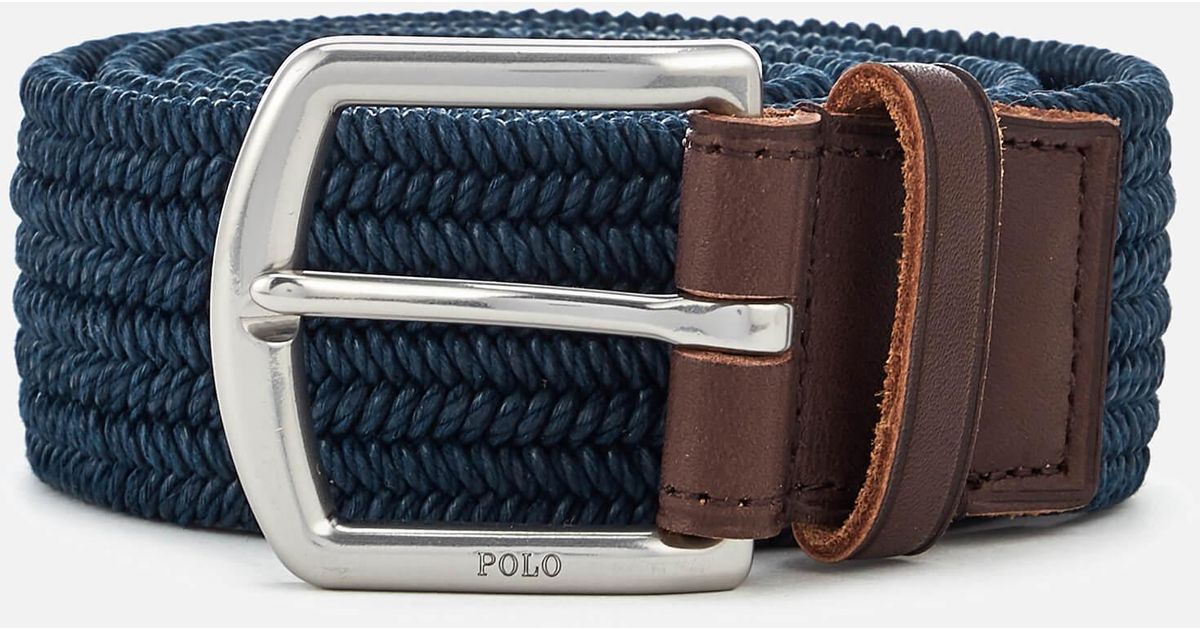 Polo Ralph Lauren Braided Fabric Stretch Belt in Blue for Men | Lyst