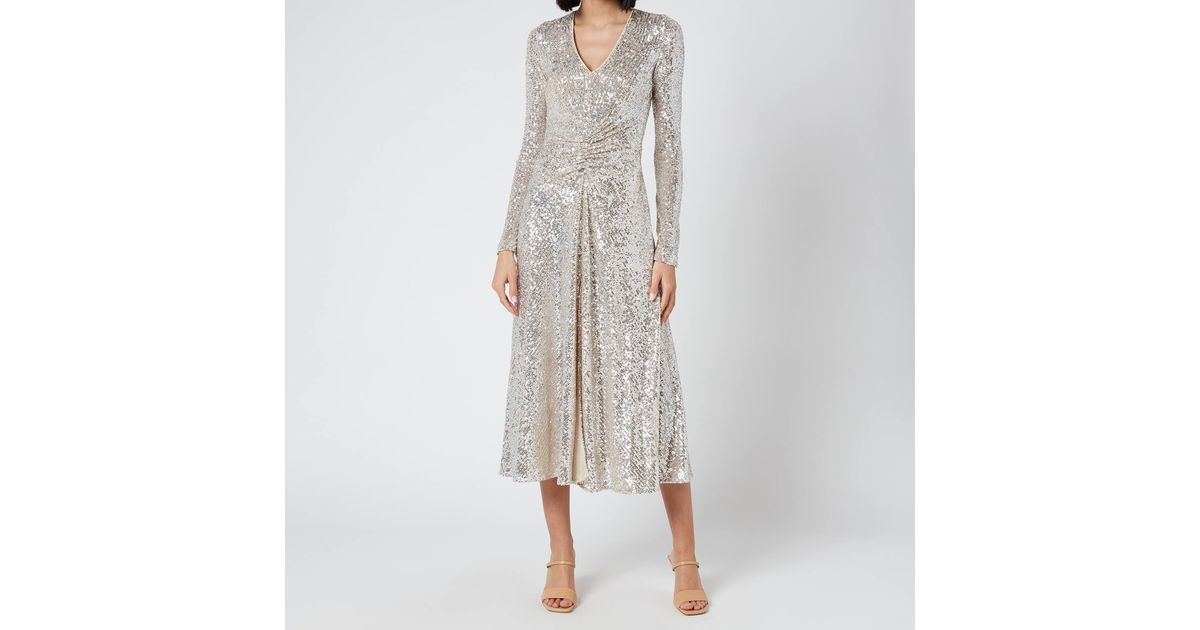 rotate birger christensen silver dress