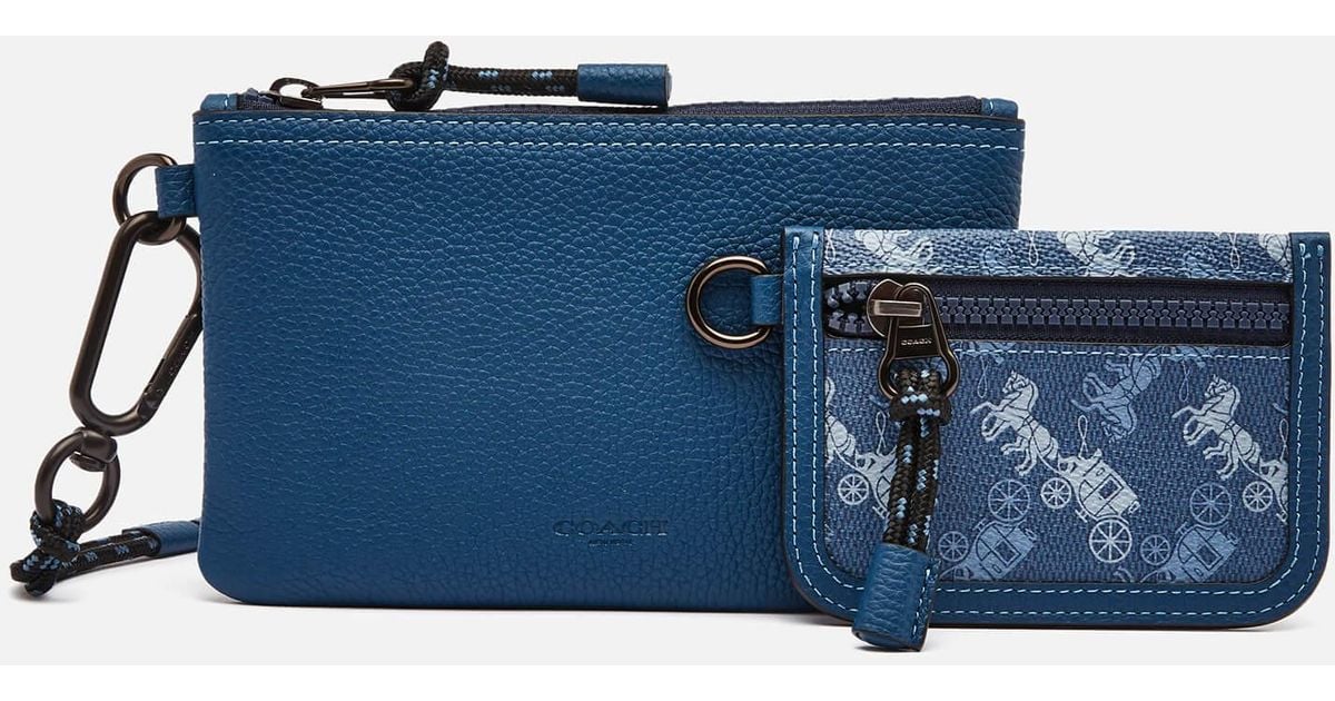 COACH Double Pouch Lanyard in Blue for Men Lyst Canada