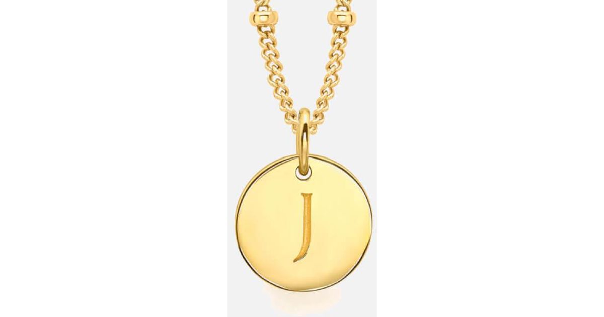 Missoma Women's Initial Charm Necklace J in Gold (Metallic) - Lyst