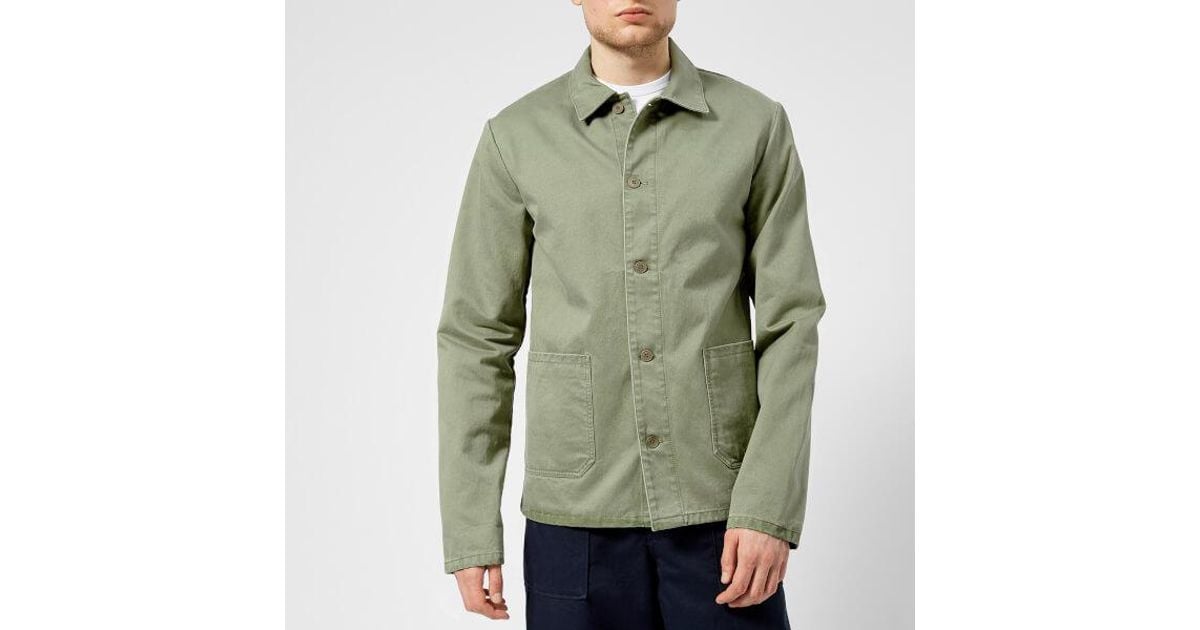 A.P.C. Men's Veste Kerlouan Jacket in Green for Men | Lyst Canada