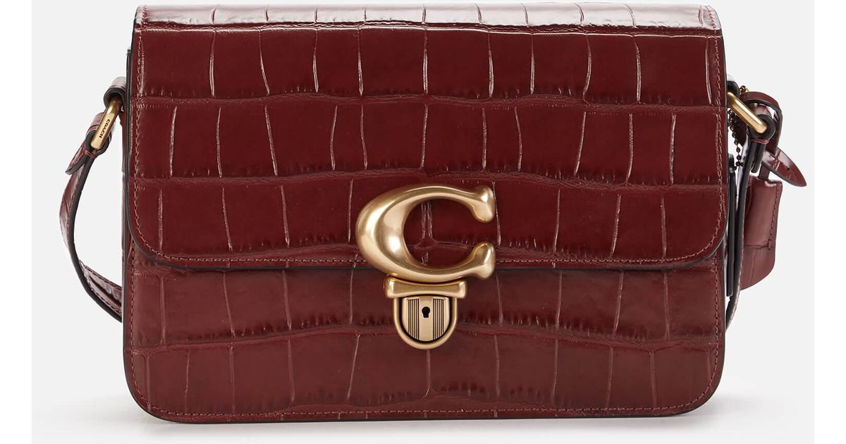 COACH Embossed Croc Studio Shoulder Bag Lyst