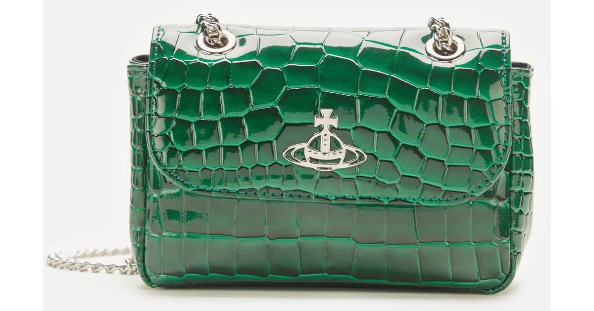 Vivienne Westwood Johanna Small Purse With Chain Croc in Vivienne Westwood Johanna Small Purse With Chain Croc in