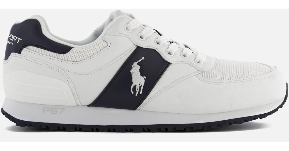 Polo Ralph Lauren Slaton Pony Tech Leather/tech Suede Trainers in  White/Navy (White) for Men | Lyst