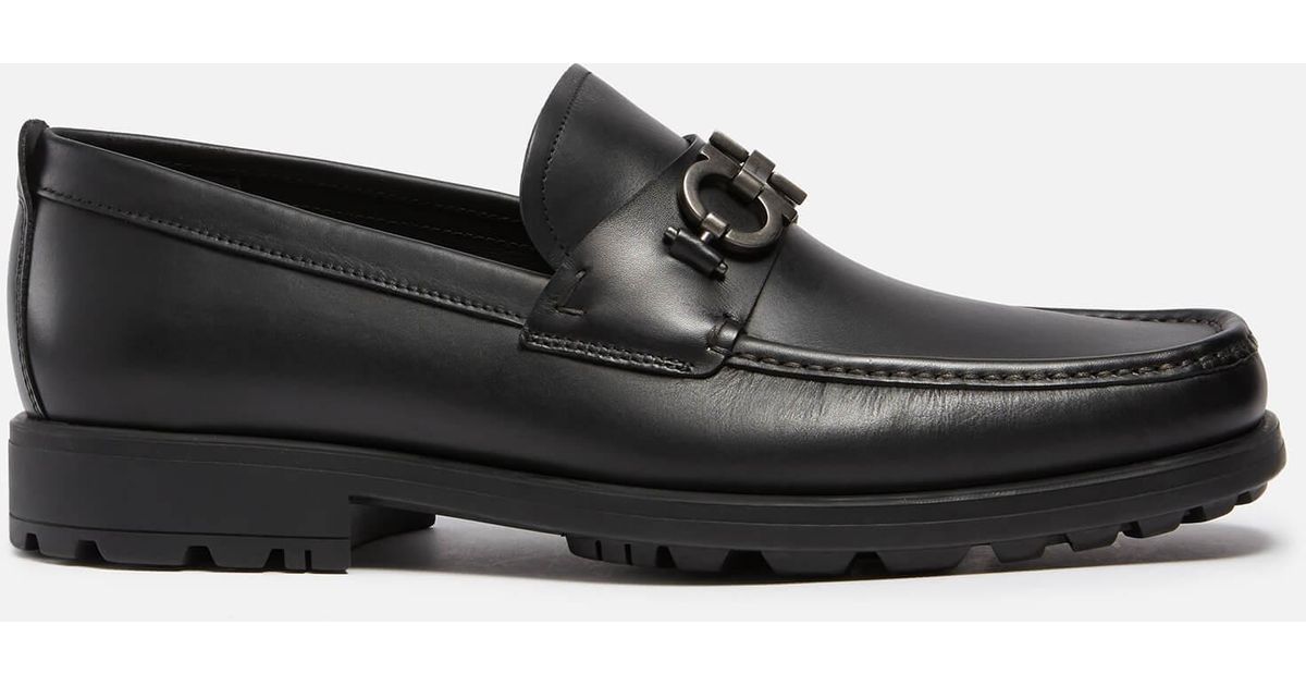 Ferragamo David Leather Loafers in Black for Men | Lyst