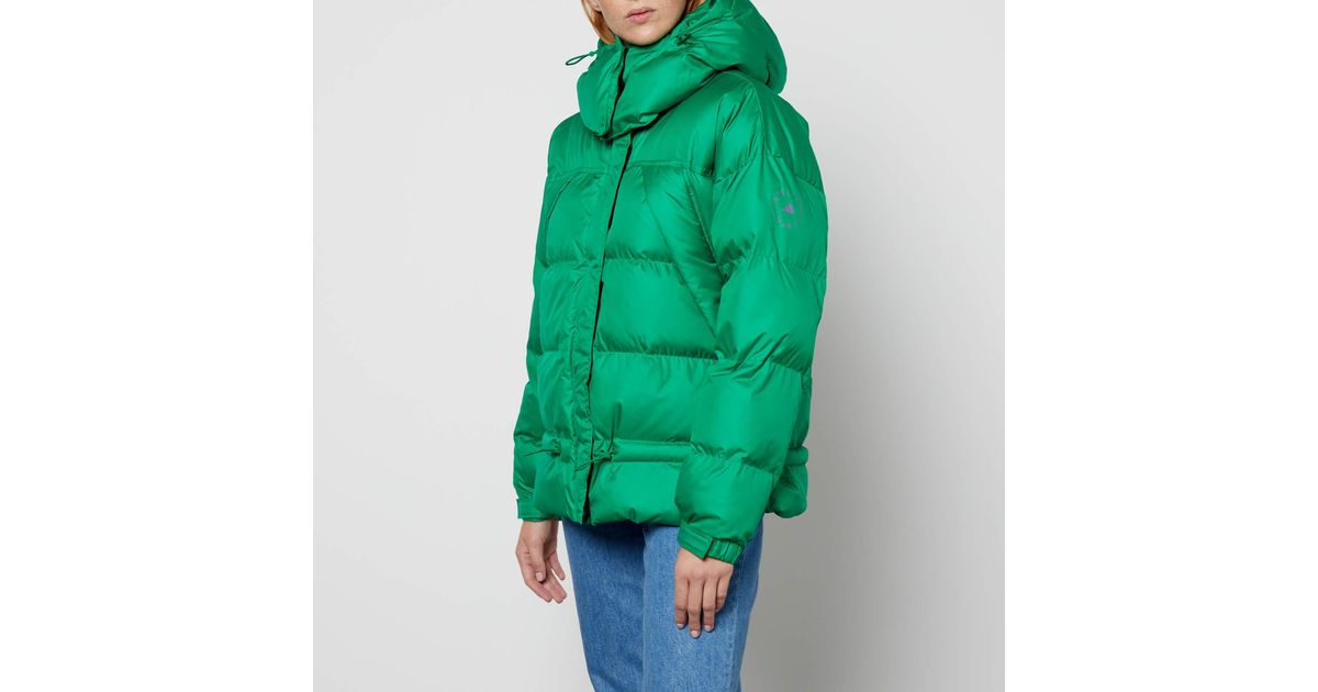 adidas By Stella McCartney Quilted Shell Puffer Jacket in Green | Lyst
