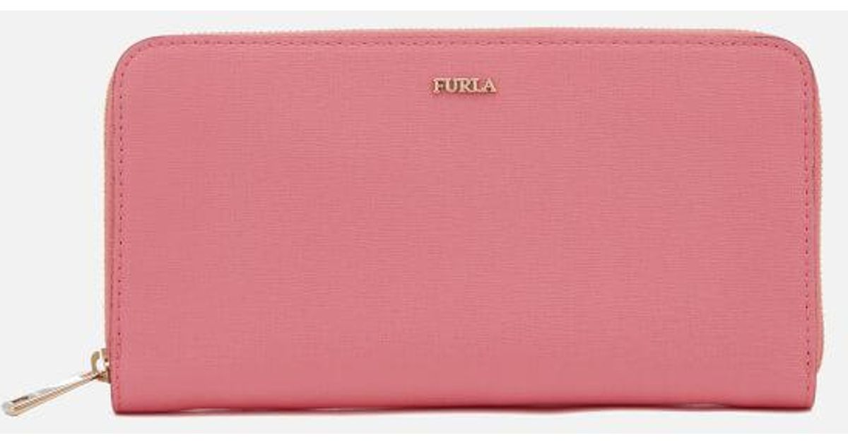 Furla Leather Women's Babylon Extra Large Zip Around Wallet in Pink - Lyst
