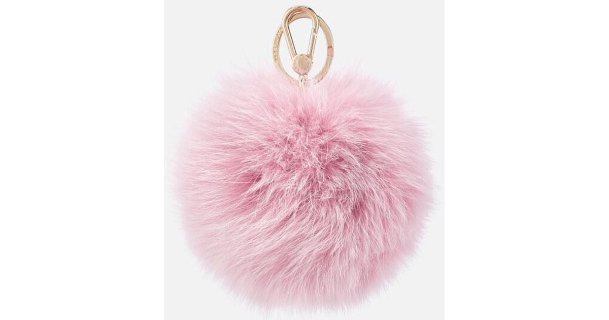 pink pom pom keyring