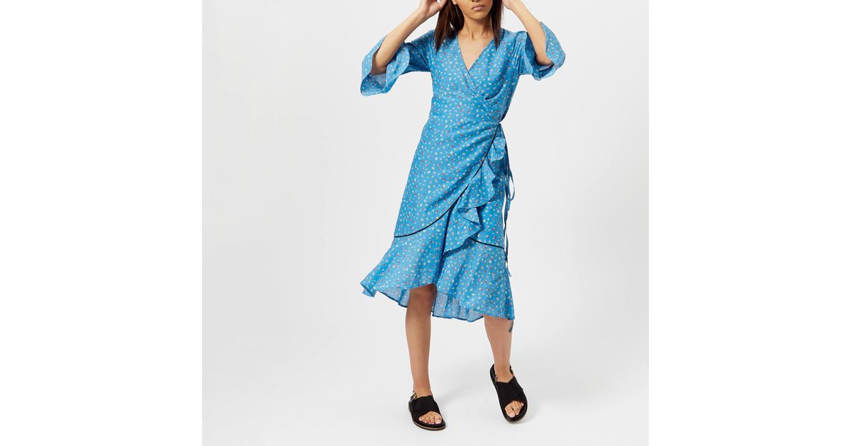 ganni beacon wrap dress off 68% - medpharmres.com