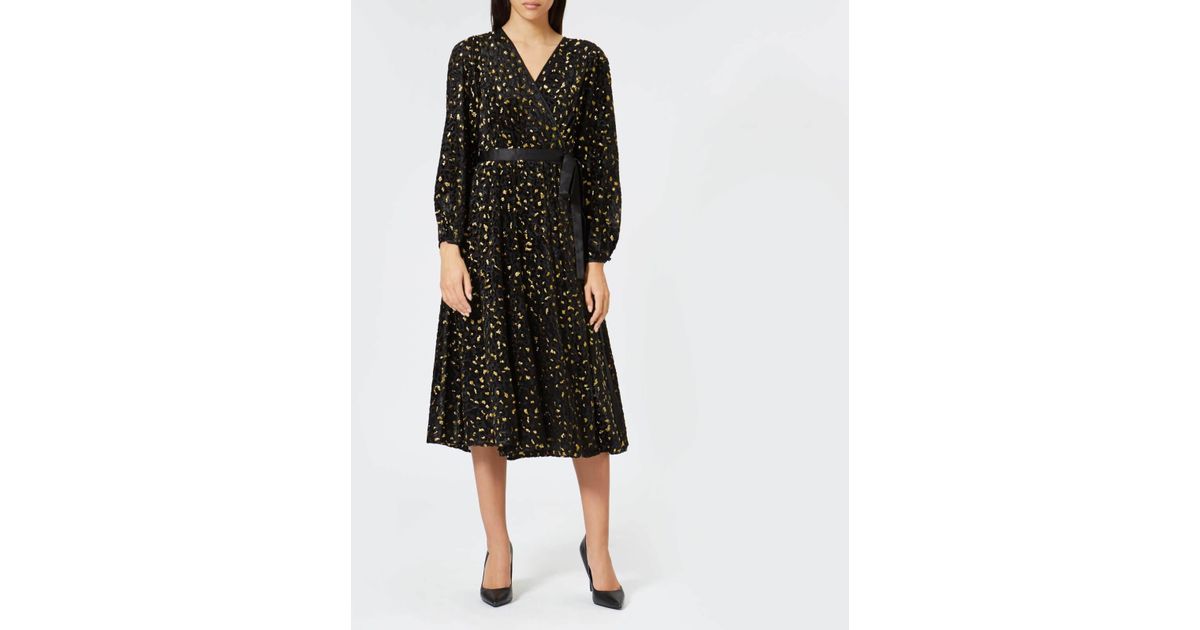 animal devore wrap dress
