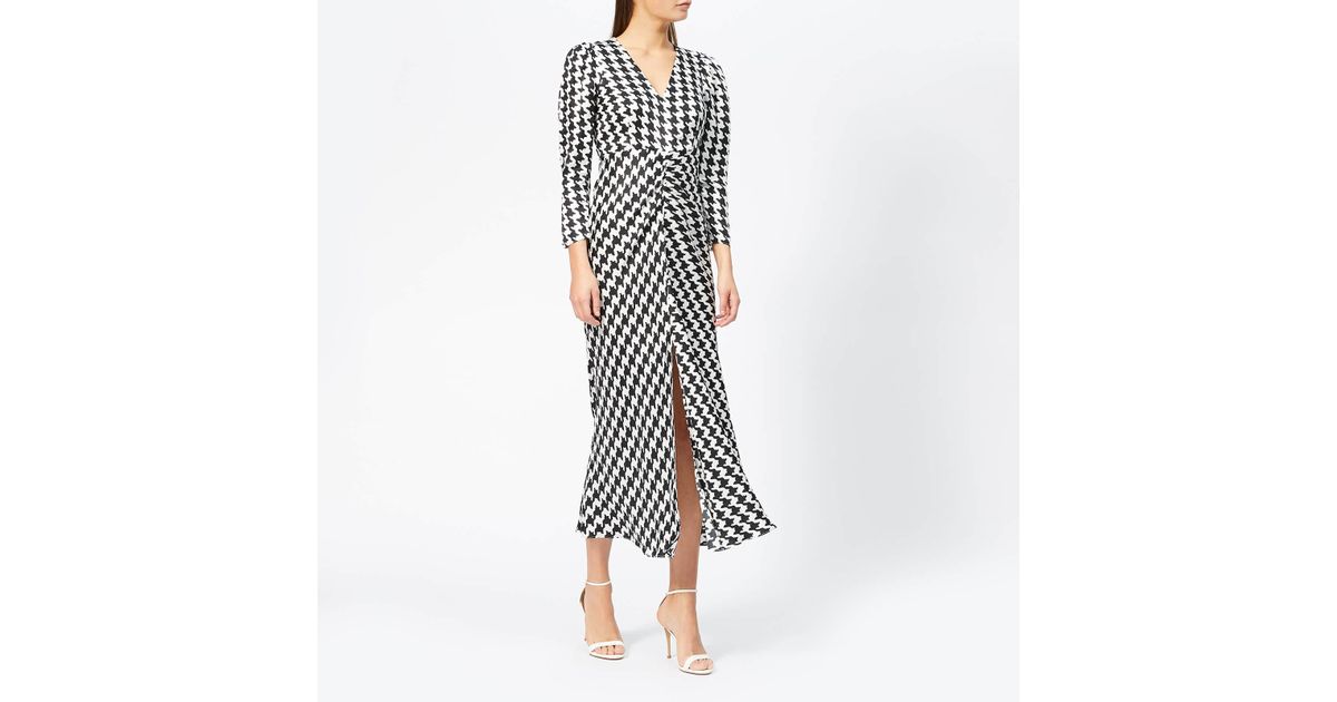 RIXO London Ziggy Houndstooth Dress in Black | Lyst UK