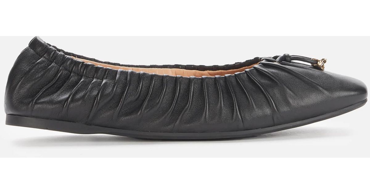 COACH Eleanor Leather Ballet Flats in Black Save 1 Lyst