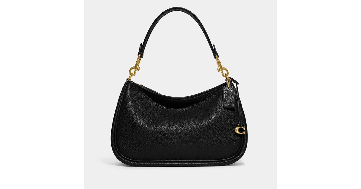 COACH Cary Textured-leather Shoulder Bag in Black | Lyst