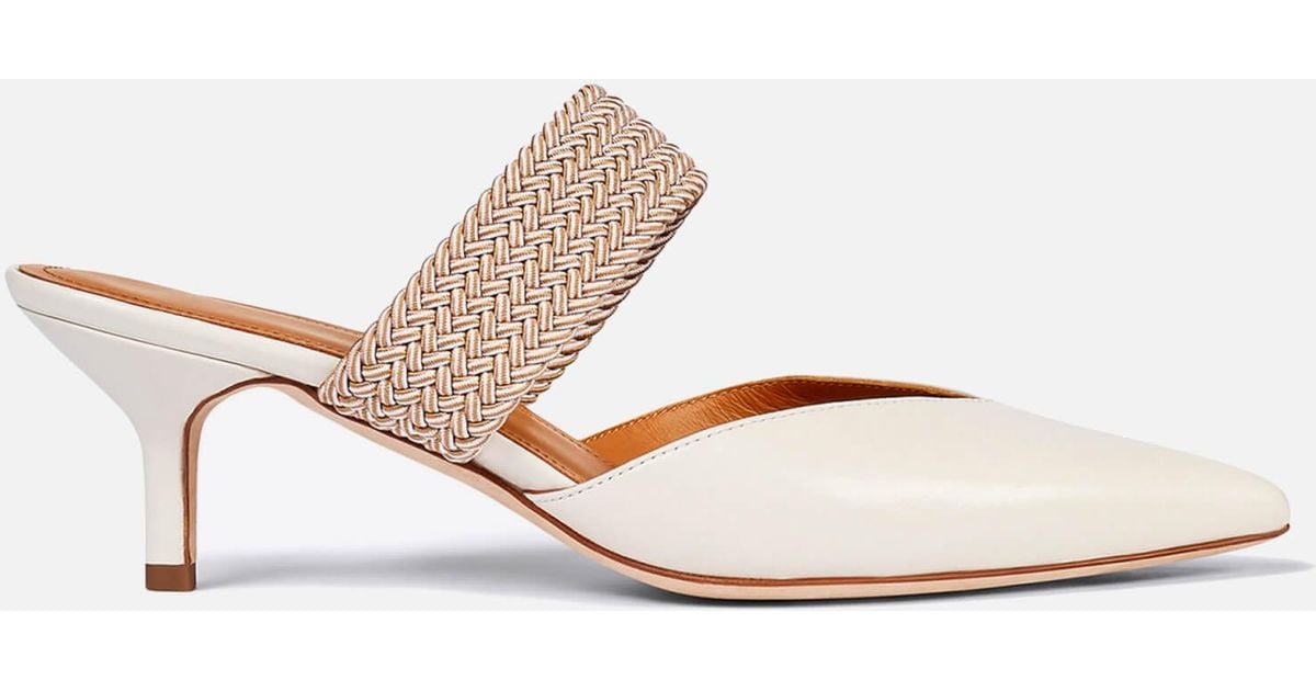 Malone Souliers Maisie 45 Leather Heeled Mules in White Lyst Canada