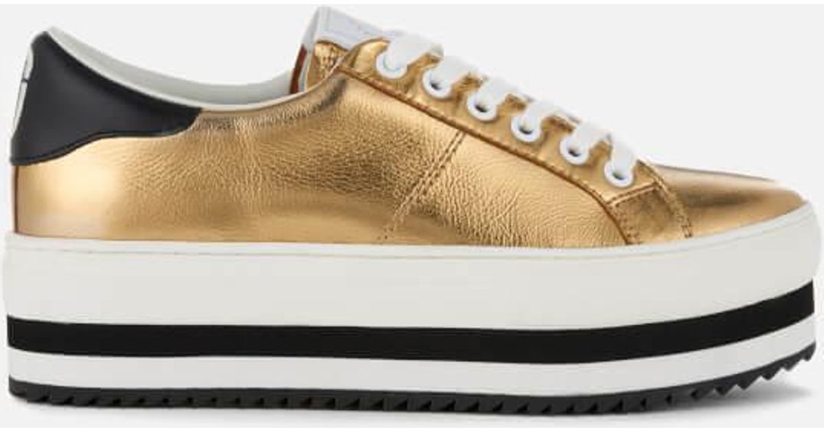 gold platform trainers