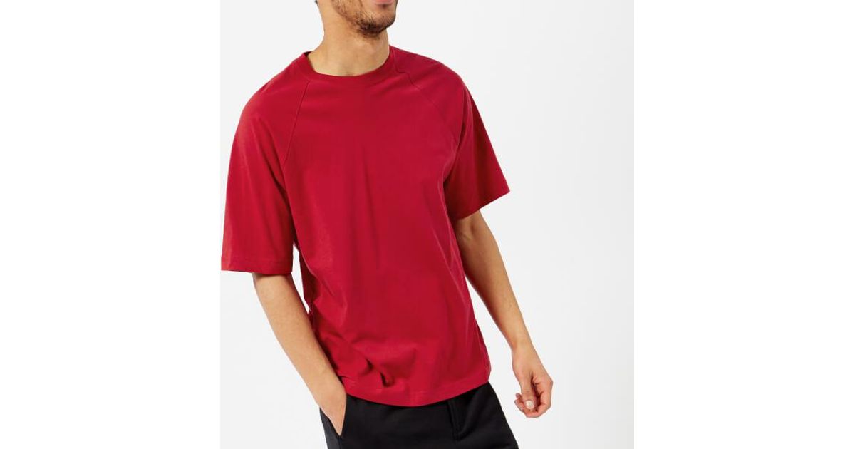 Y-3 Cotton Y3 Men's Cl Logo Back Short Sleeve Tshirt in Red for 