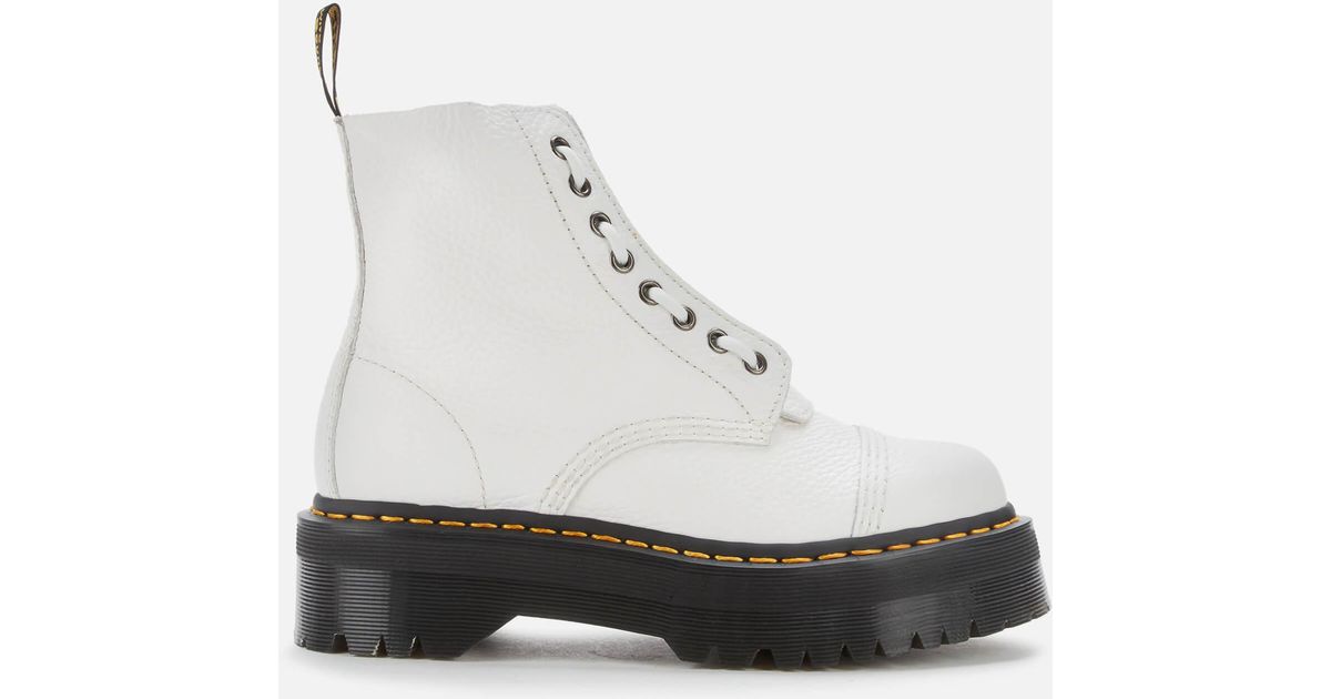 Dr. Martens Sinclair Leather Zip Front Boots in White - Lyst