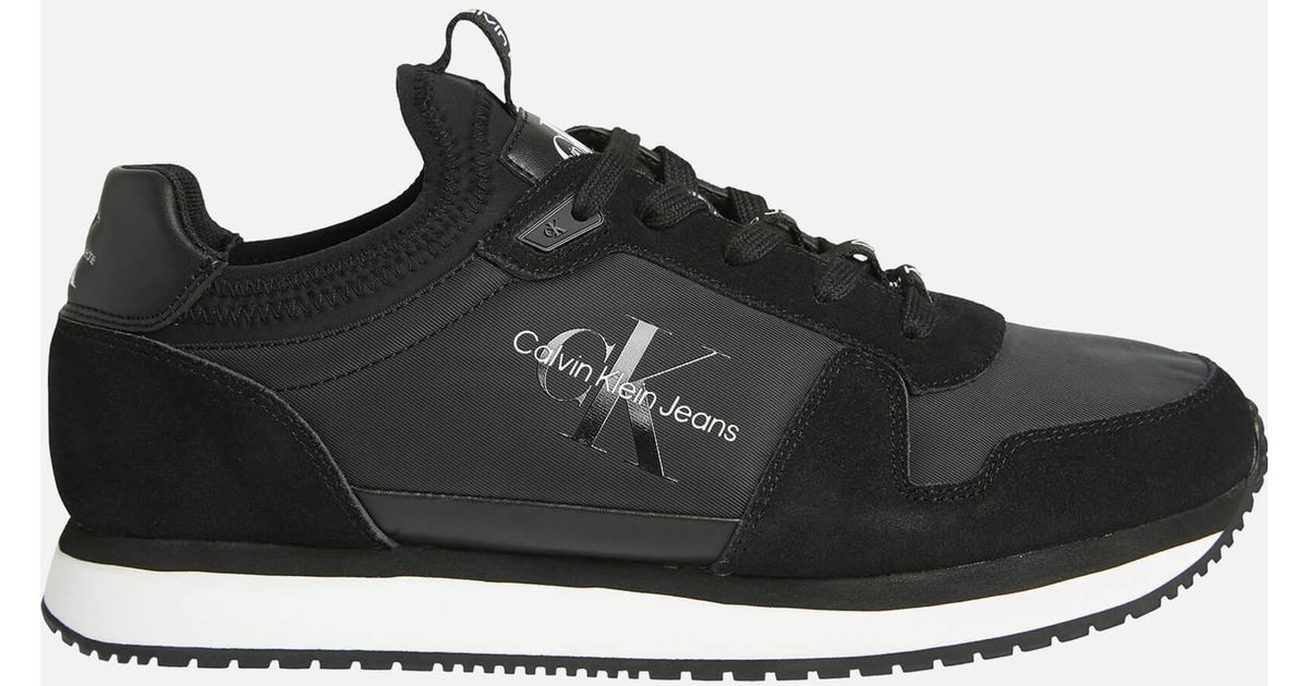 Calvin Klein Retro Running Style Trainers in Black for Men Lyst Canada