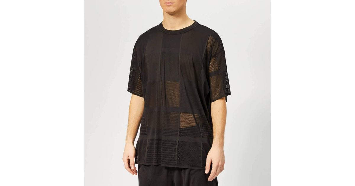 Y-3 Synthetic Patchwork Mesh Short Sleeve T-shirt in Black for Men 